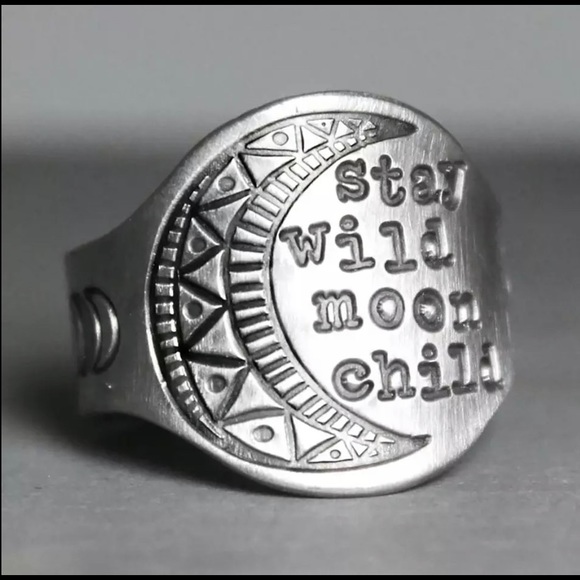 New! Women’s Stay Wild Moon Child Boho Ring - Picture 1 of 5